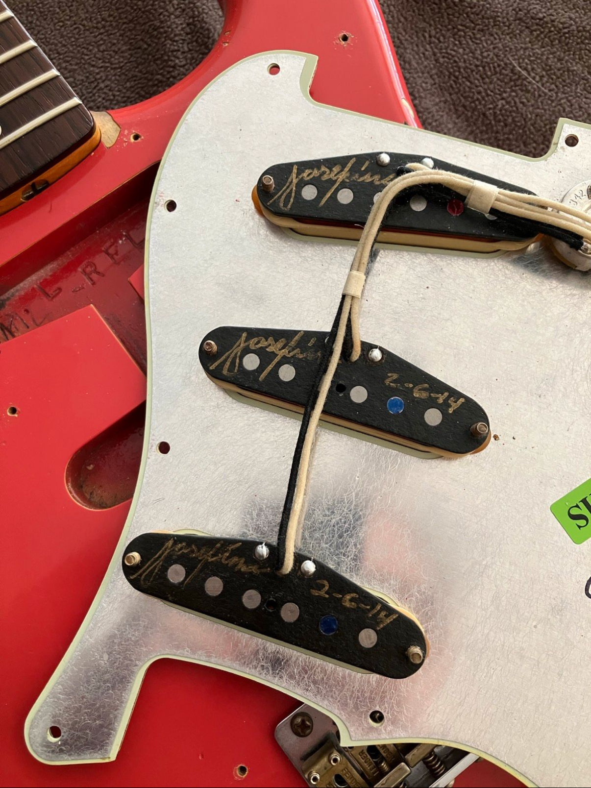 2014 Fender '63 Stratocaster Relic Michael Landau Fiesta Red over 3TSB Josefina Pickups