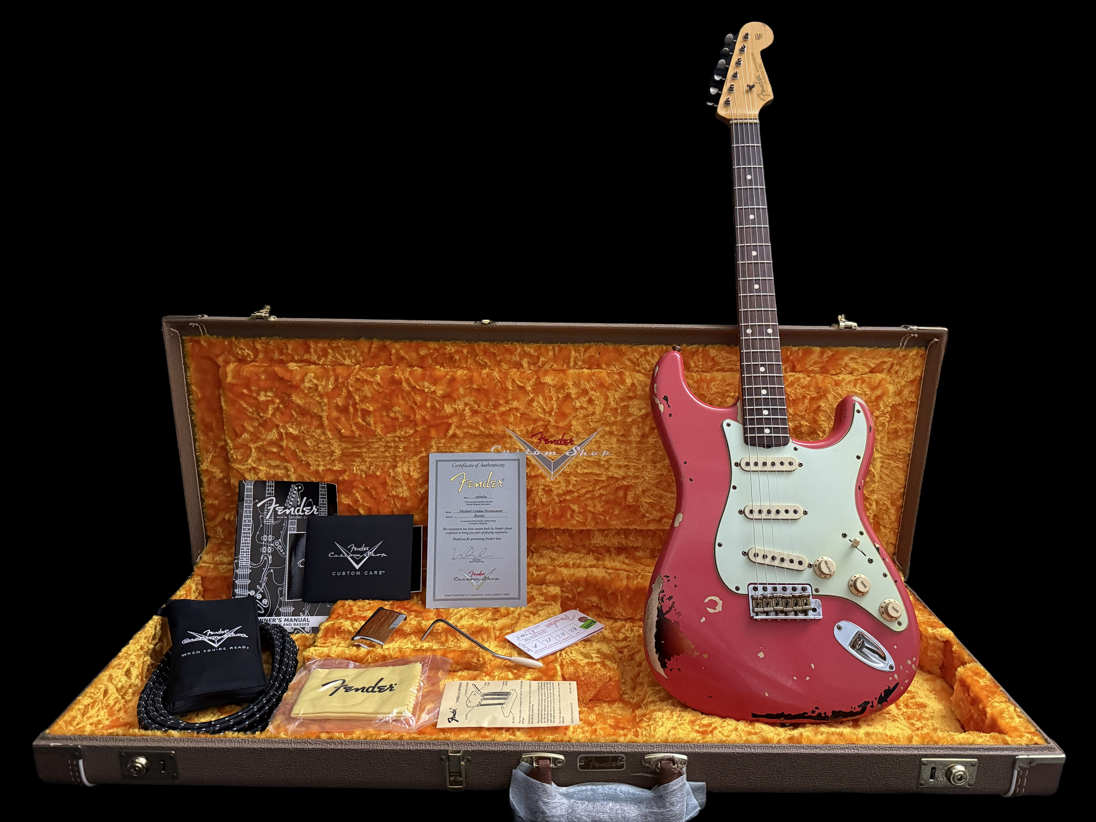 2014 Fender '63 Stratocaster Relic Michael Landau Fiesta Red over 3TSB Josefina Pickups