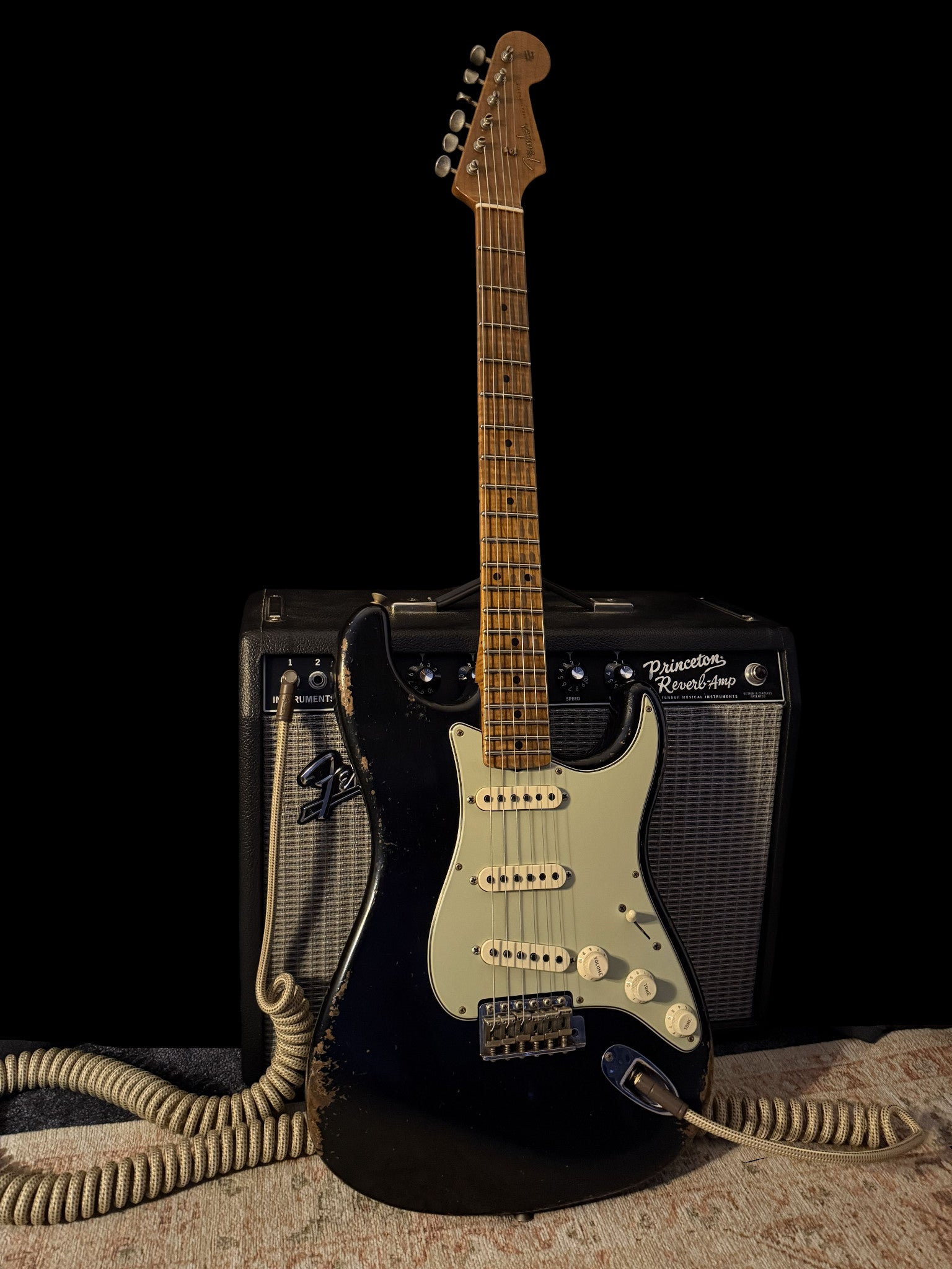 Fender '57 Stratocaster Heavy Relic aged Black - Masterbuilt Yuriy Shishkov - 3,15kg