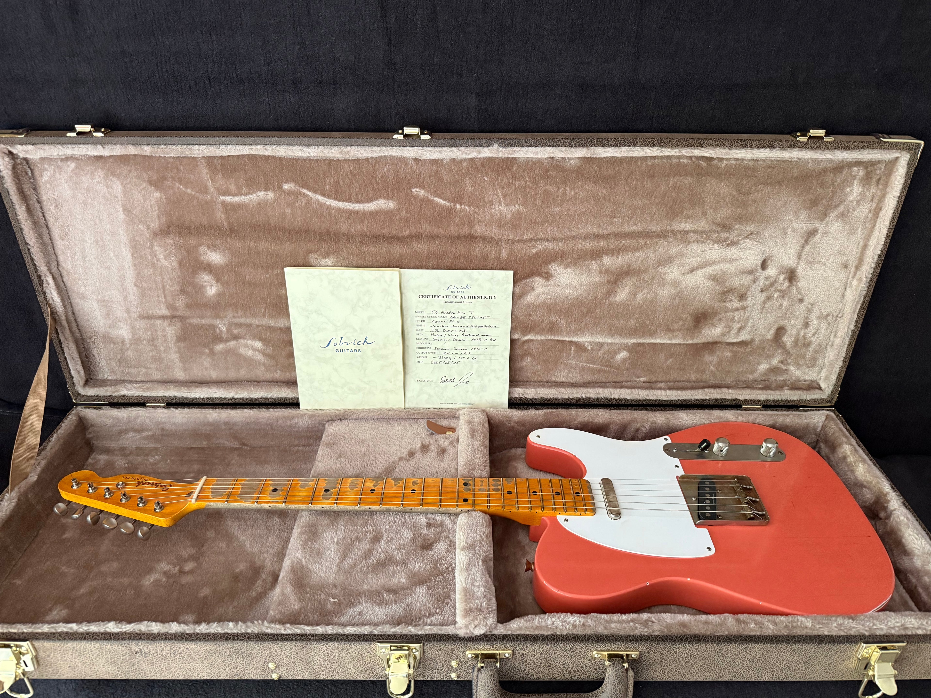 Sobrich Golden Era „Coralcaster“ Ash mid 50‘s T-Model Custombuilt