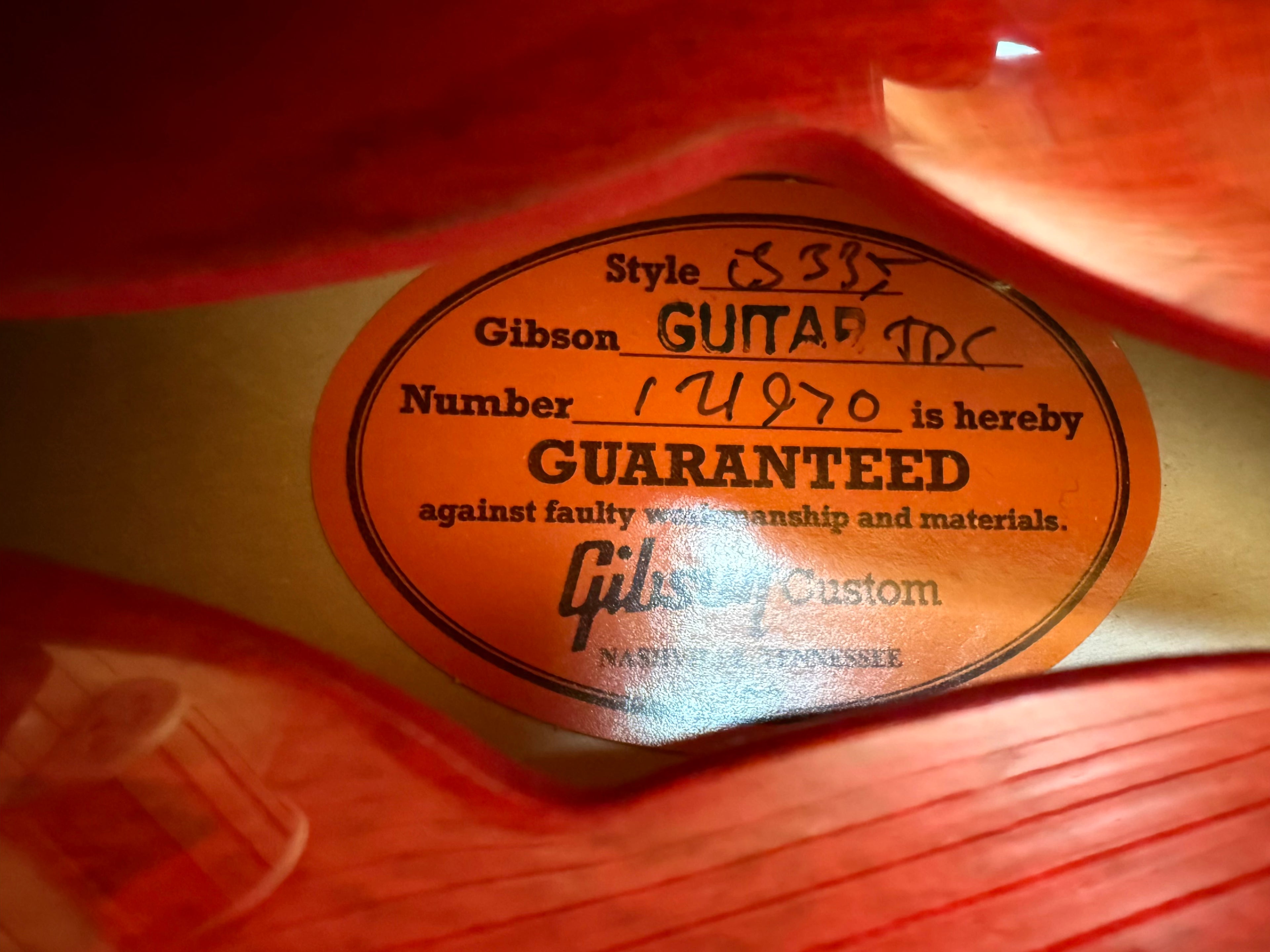 2022 Gibson ES-335 1964 Reissue Sixties Cherry Custom Shop Nashville