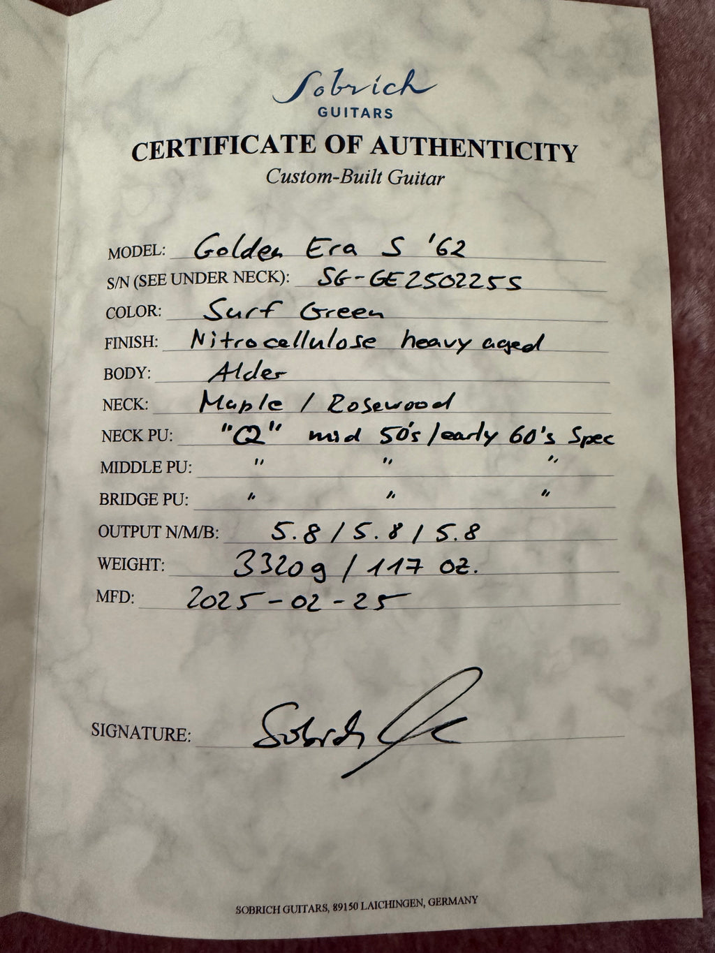 Sobrich Golden Era '62 S-Model „Surfcaster“