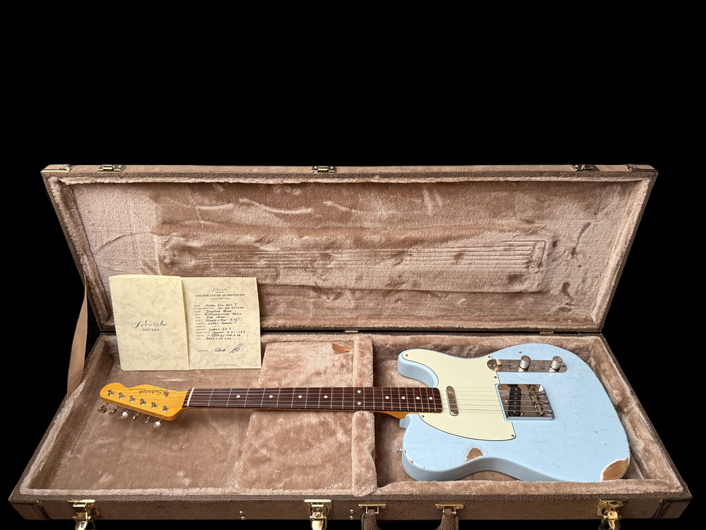 2025 Sobrich Golden Era 60s Tele aged Daphne Blue - Lollar Pickups