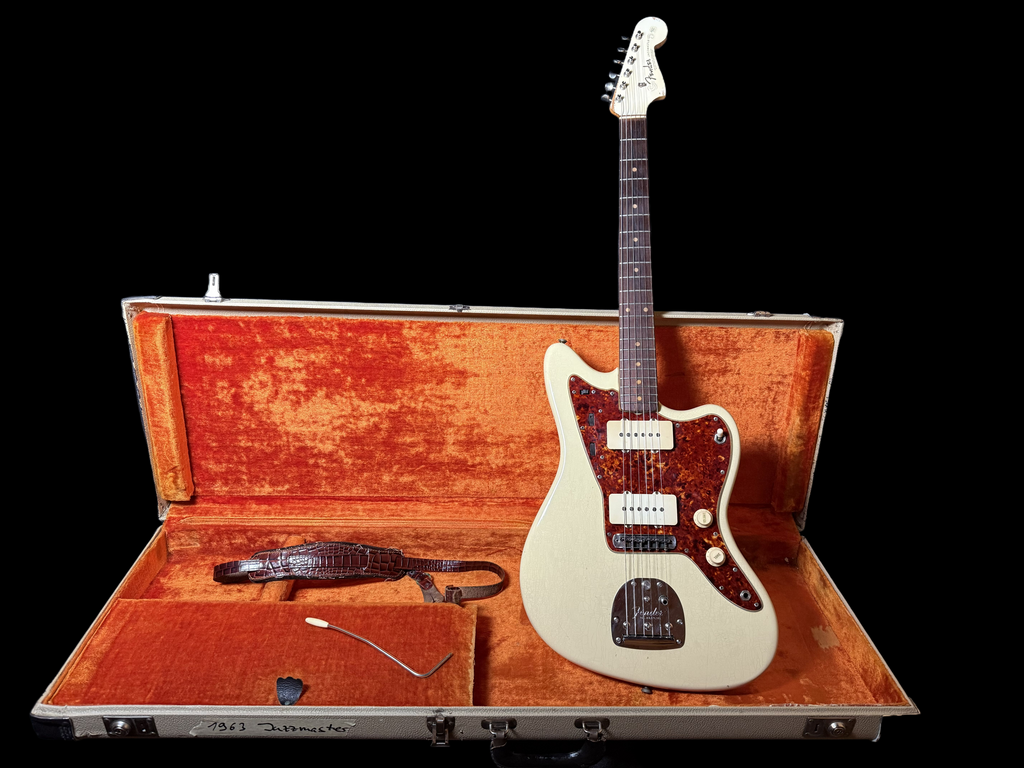 1963 Fender Jazzmaster Vintage White Matching Headstock Refinish