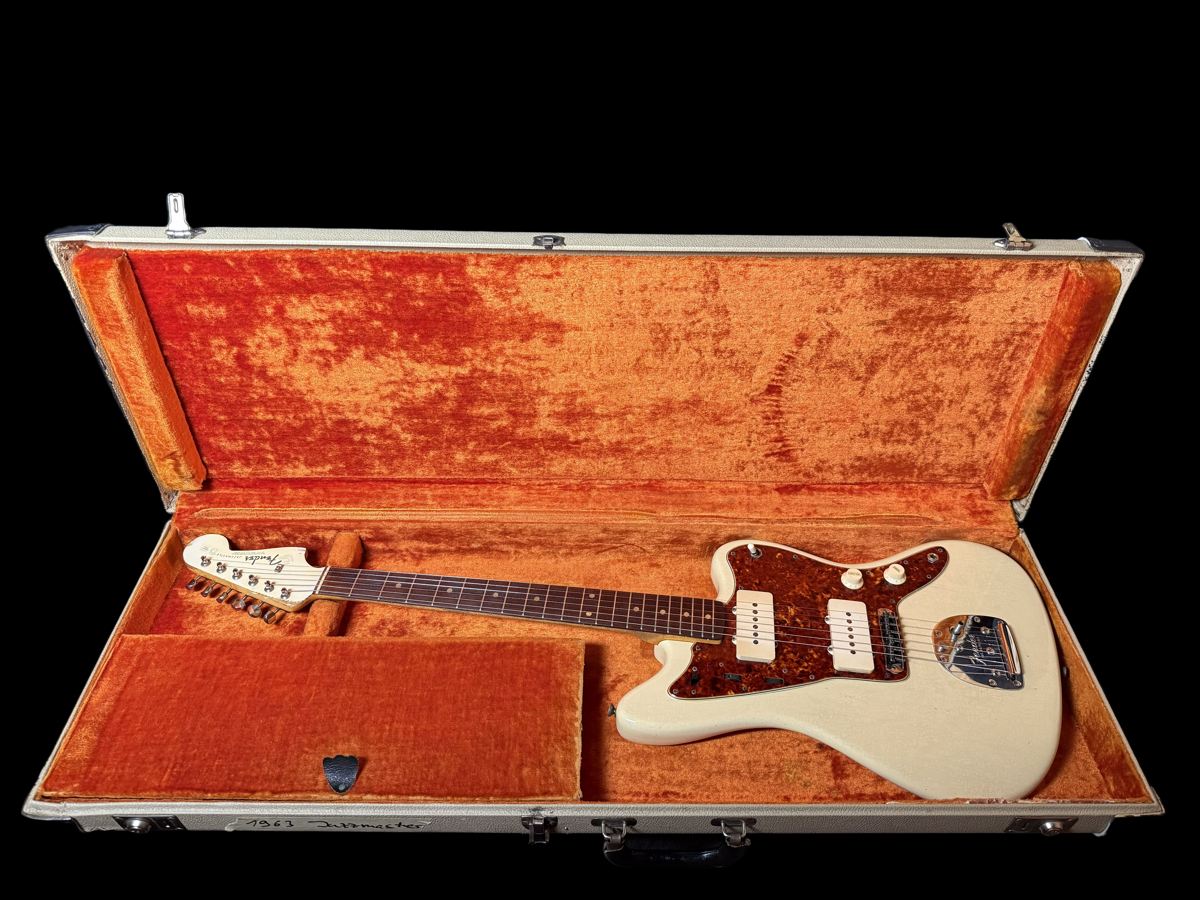 1963 Fender Jazzmaster Vintage White Matching Headstock Refinish