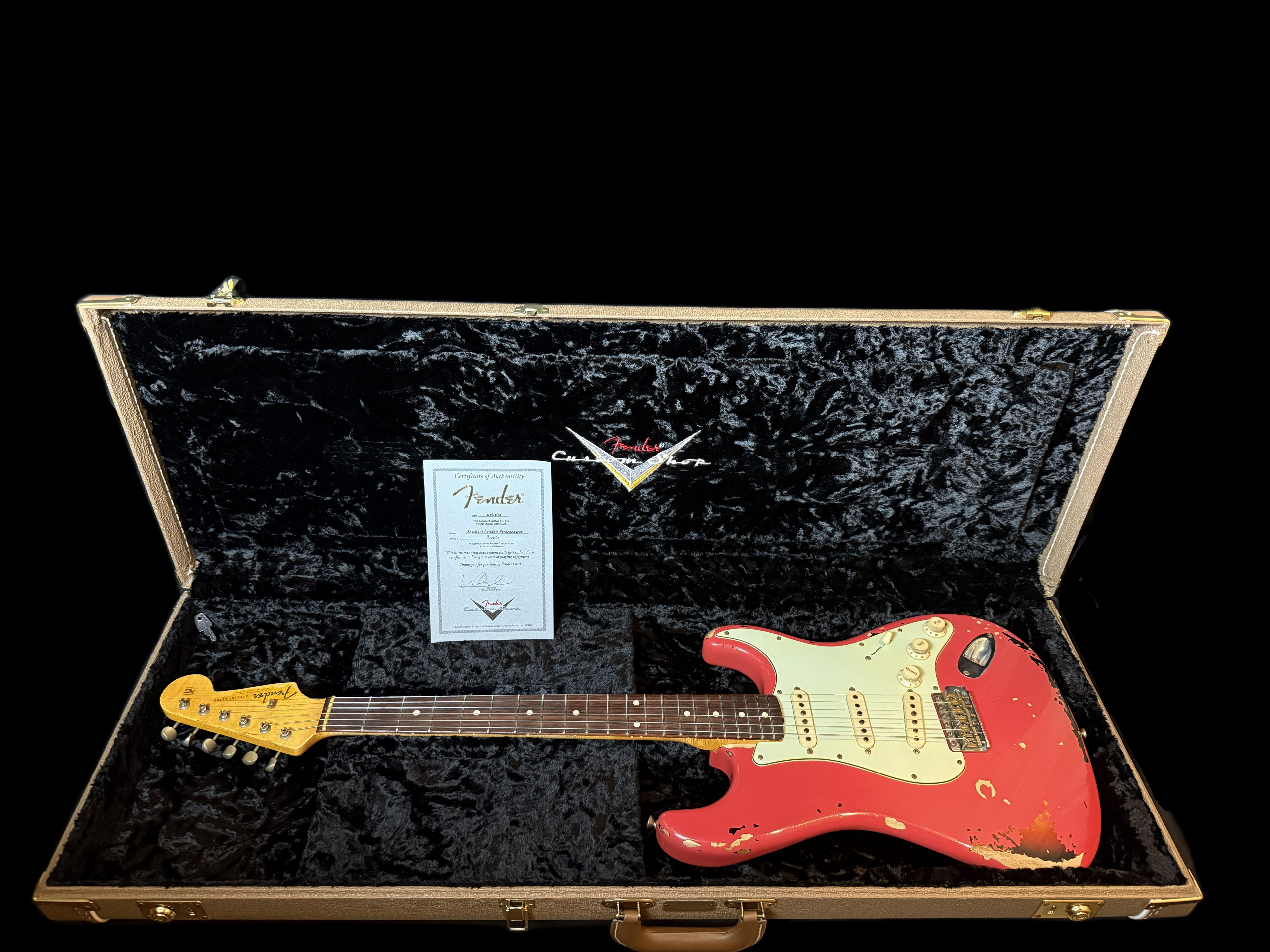 2014 Fender '63 Stratocaster Relic Michael Landau Fiesta Red over 3TSB Josefina Pickups