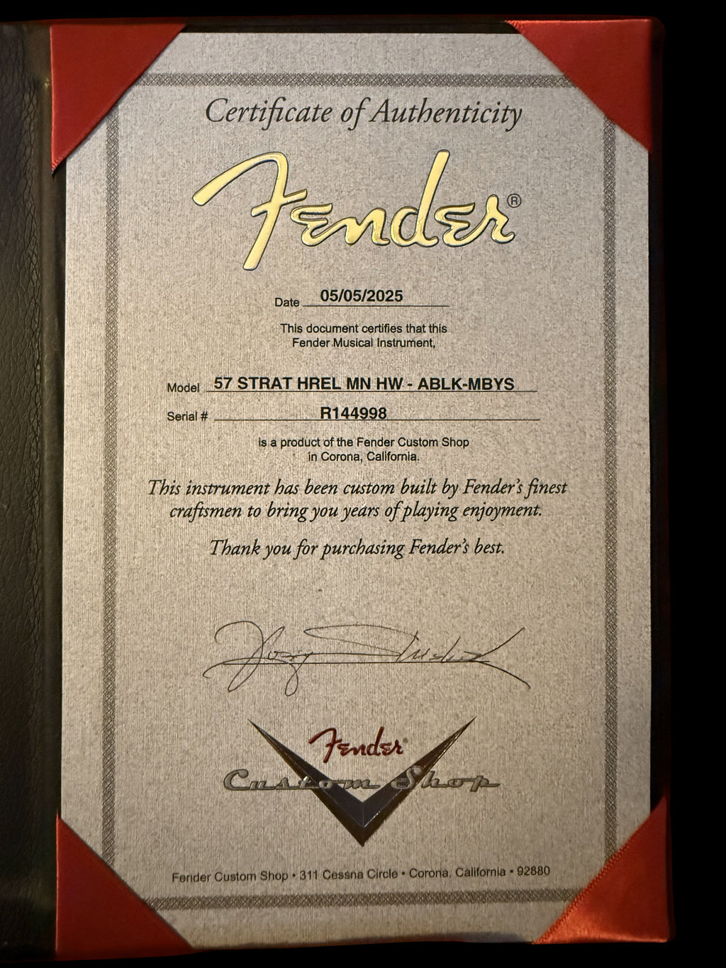 Fender '57 Stratocaster Heavy Relic aged Black - Masterbuilt Yuriy Shishkov - 3,15kg