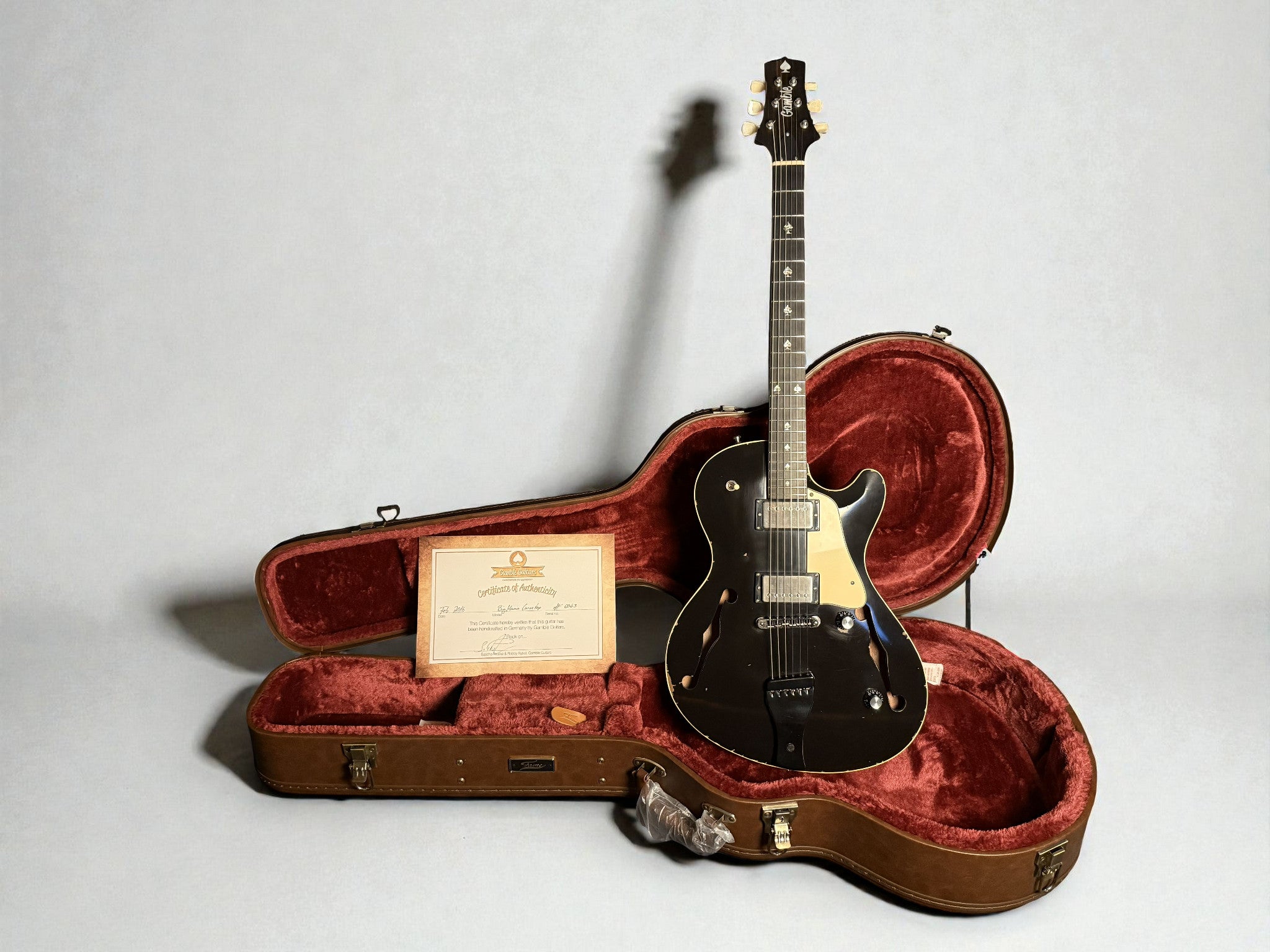 Gamble Guitars “Big Mama” Custom Curved Top – Open House Model – Aged Black