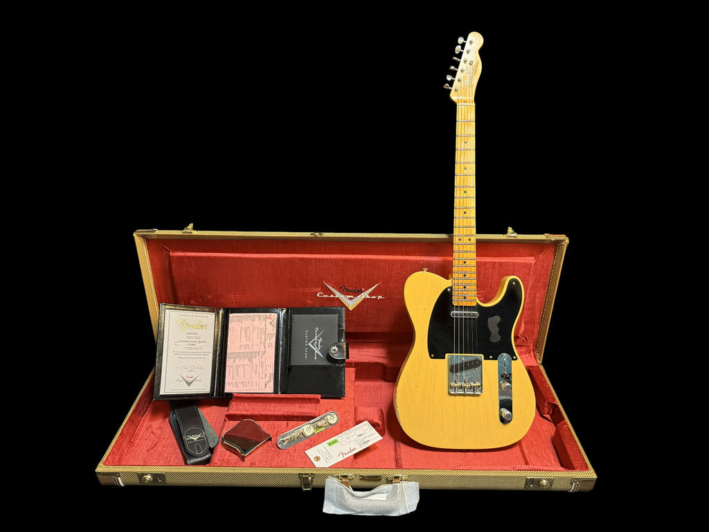 2023 Fender Custom Shop Telecaster Relic Tomatillo Blackguard - Aged Nocaster Blonde - 3,3kg