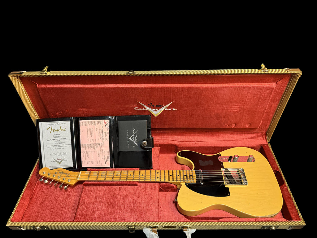 2023 Fender Custom Shop Telecaster Relic Tomatillo Blackguard - Aged Nocaster Blonde - 3,3kg