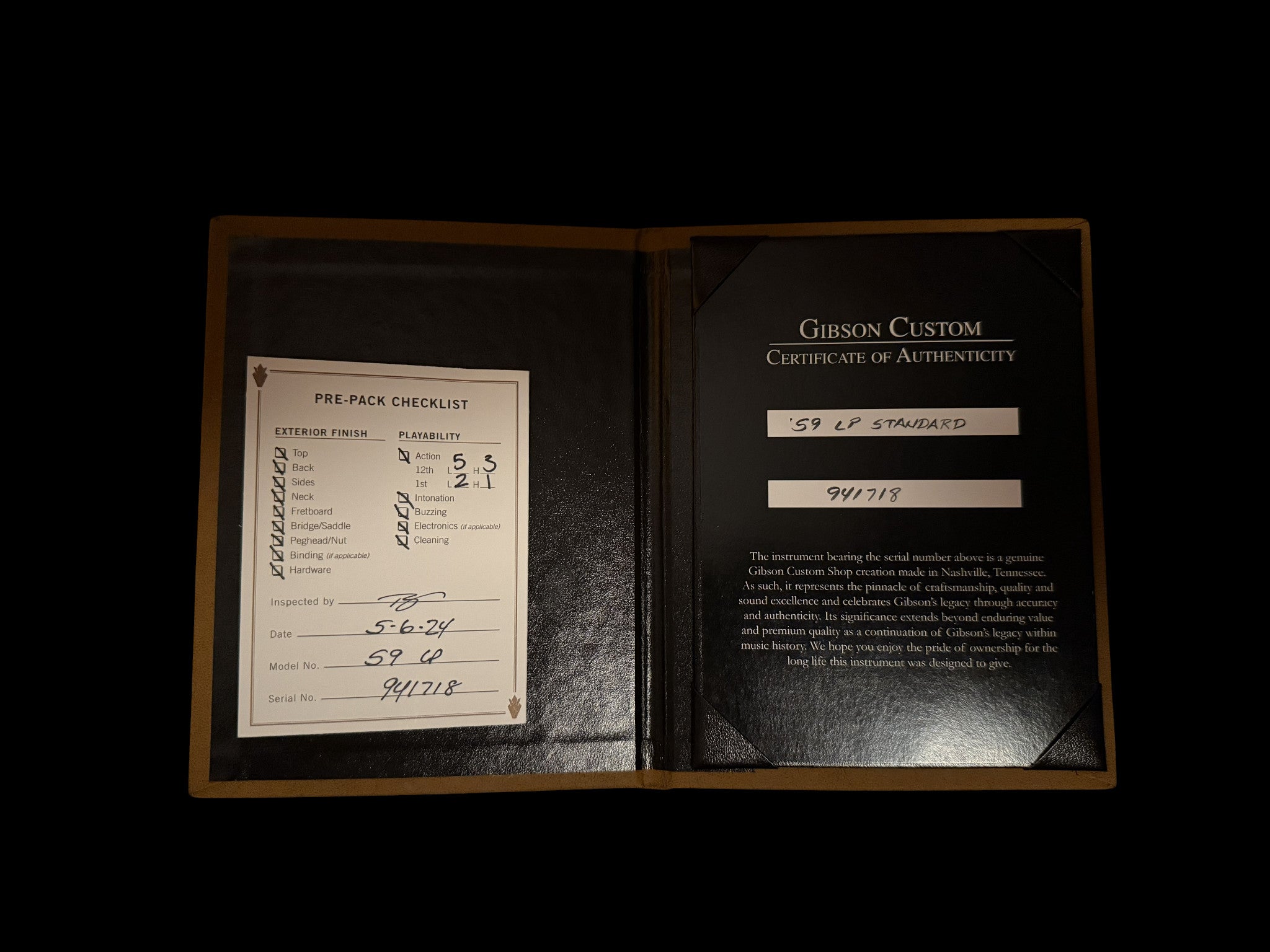 2025 Gibson Custom Shop Les Paul Standard 1959 Reissue VOS (R9) VOS Dirty Lemon Burst 3,8kg