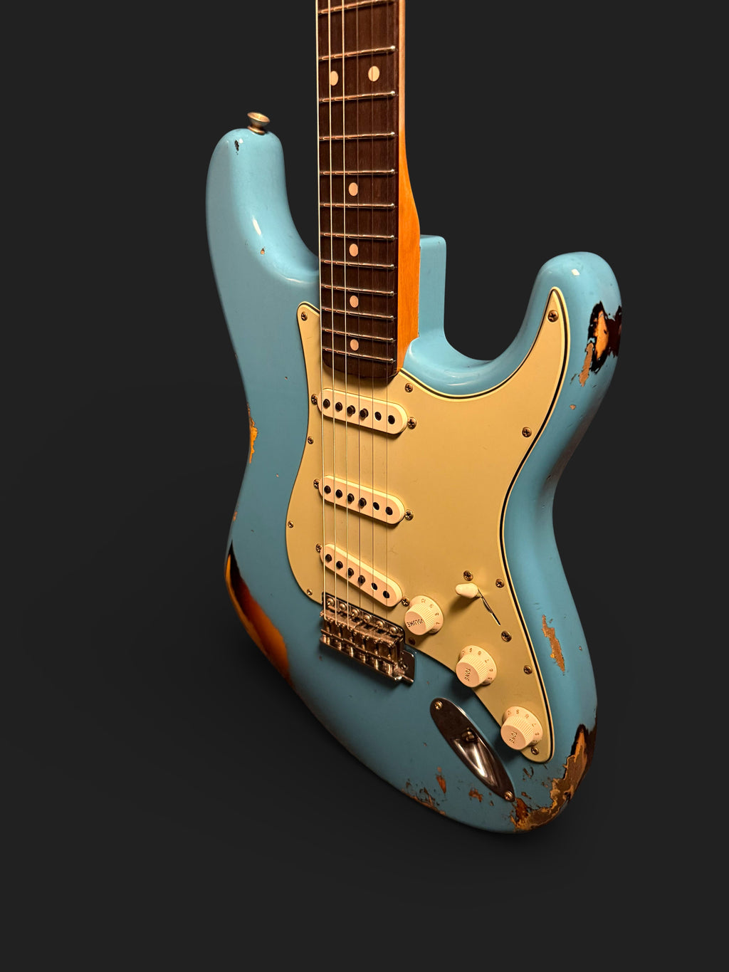 NEUWARE Fender Custom Shop '61 Stratocaster Heavy Relic Wildwood Faded Taos Tourqoise over Sunburst 3,3kg