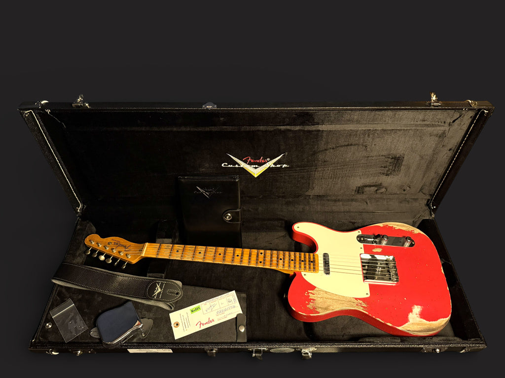 NEUWARE Fender Custom Shop '55 Telecaster Heavy Relic Wildwood 10 lightweight Ash Josefina Pickups Aged Fiesta Red 3,06kg