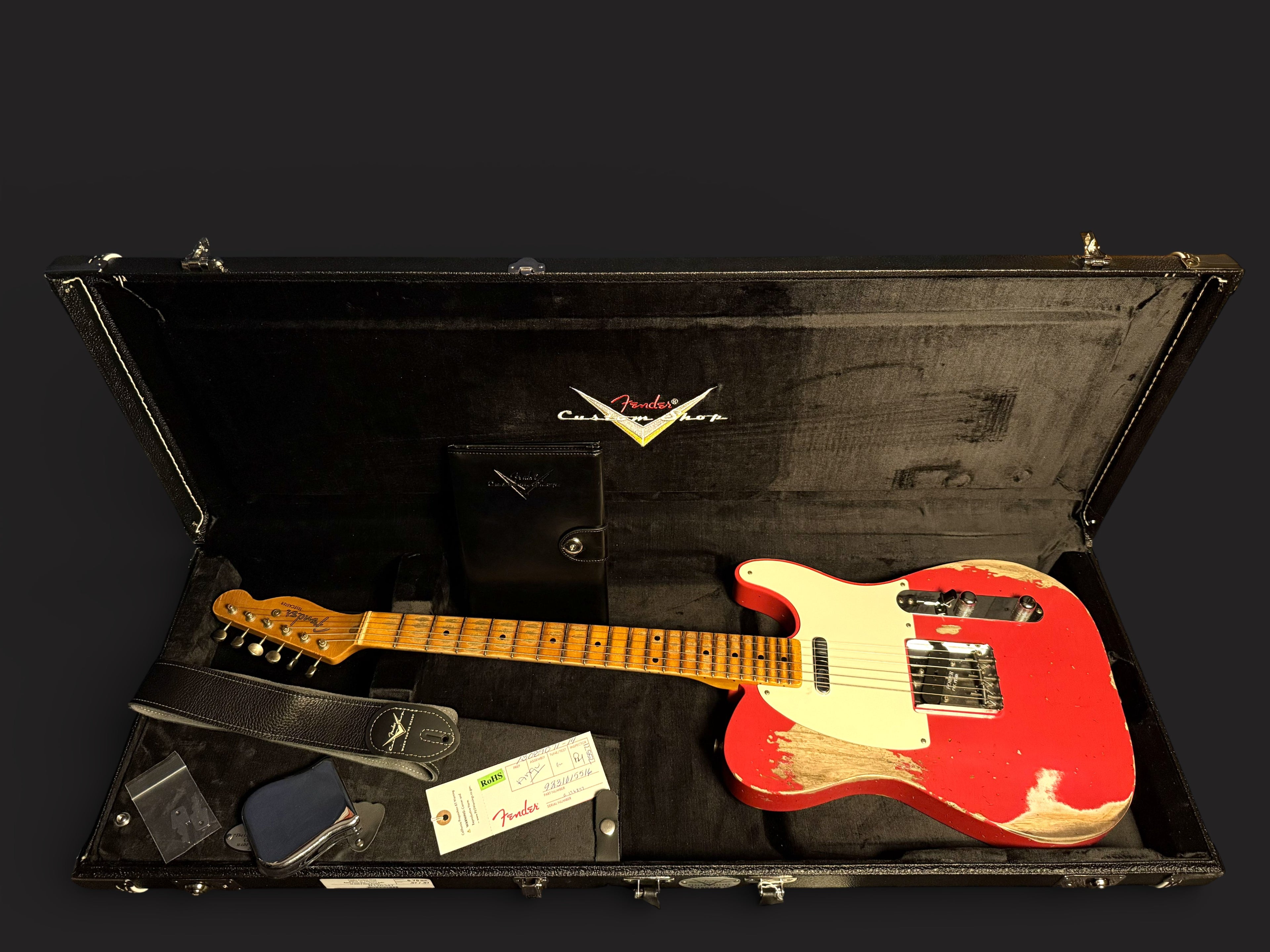 NEUWARE Fender Custom Shop '55 Telecaster Heavy Relic Wildwood 10 lightweight Ash Josefina Pickups Aged Fiesta Red 3,06kg