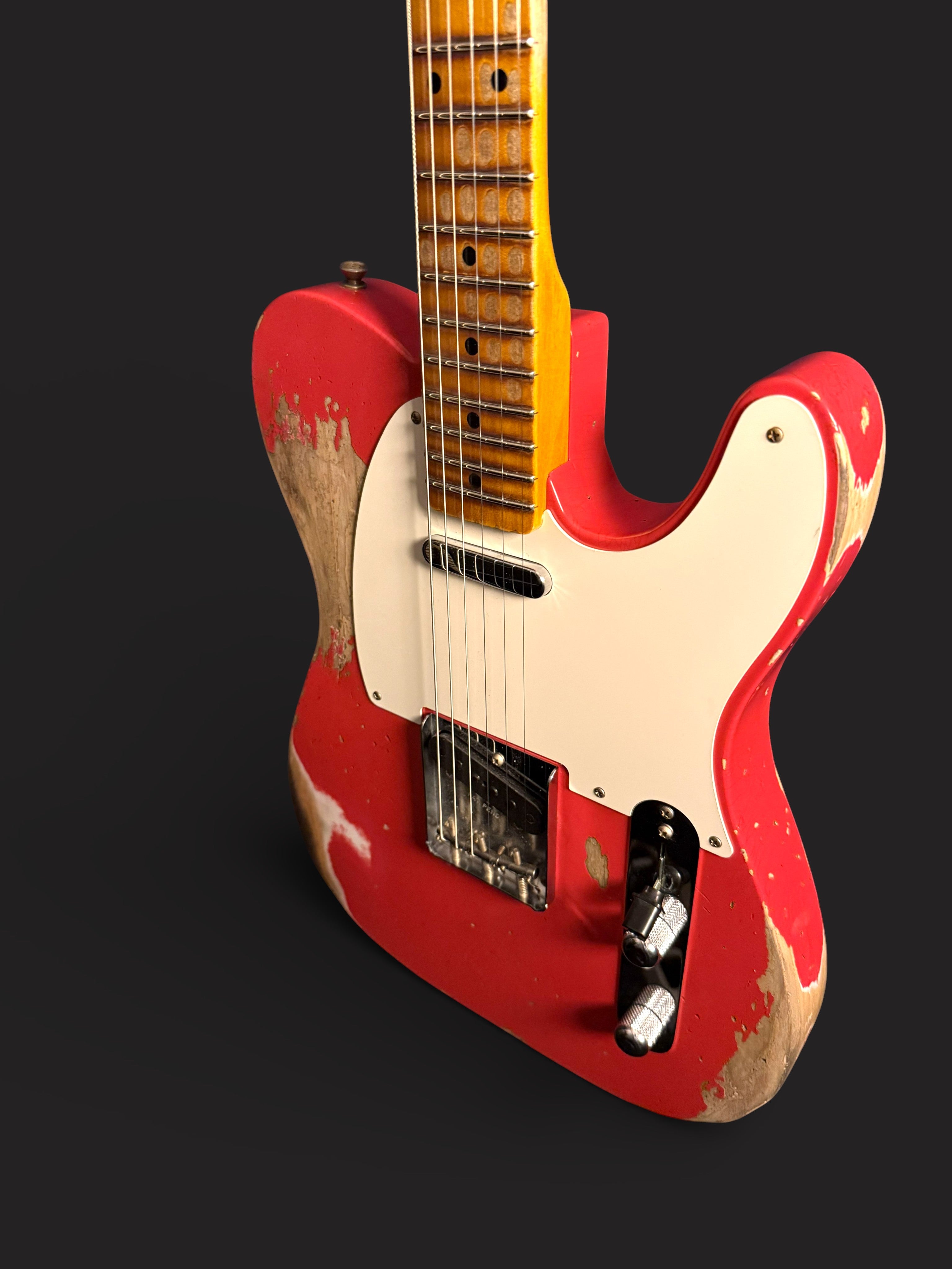 NEUWARE Fender Custom Shop '55 Telecaster Heavy Relic Wildwood 10 lightweight Ash Josefina Pickups Aged Fiesta Red 3,06kg