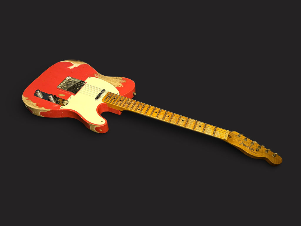 NEUWARE Fender Custom Shop '55 Telecaster Heavy Relic Wildwood 10 lightweight Ash Josefina Pickups Aged Fiesta Red 3,06kg