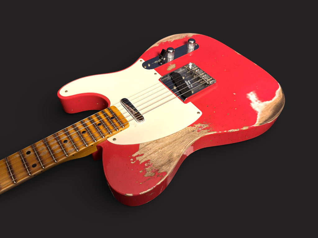 NEUWARE Fender Custom Shop '55 Telecaster Heavy Relic Wildwood 10 lightweight Ash Josefina Pickups Aged Fiesta Red 3,06kg