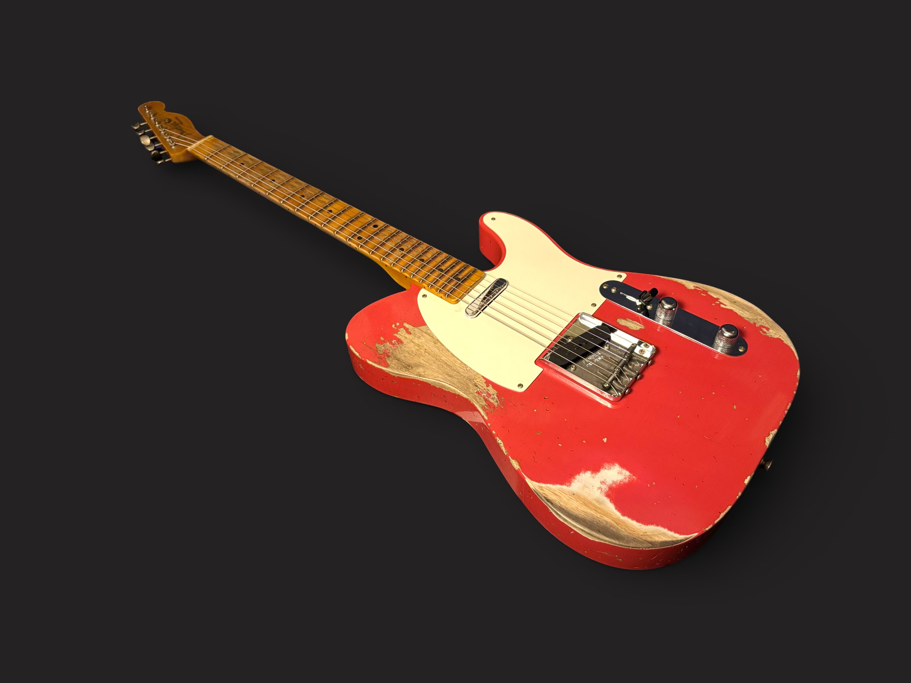 NEUWARE Fender Custom Shop '55 Telecaster Heavy Relic Wildwood 10 lightweight Ash Josefina Pickups Aged Fiesta Red 3,06kg