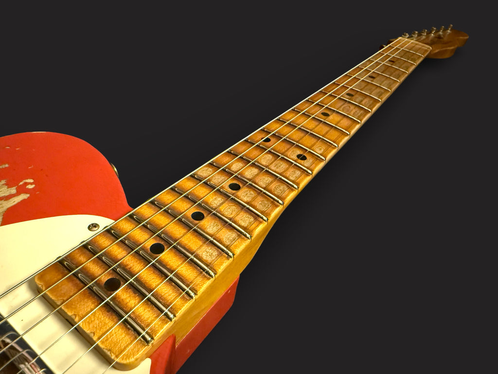 NEUWARE Fender Custom Shop '55 Telecaster Heavy Relic Wildwood 10 lightweight Ash Josefina Pickups Aged Fiesta Red 3,06kg