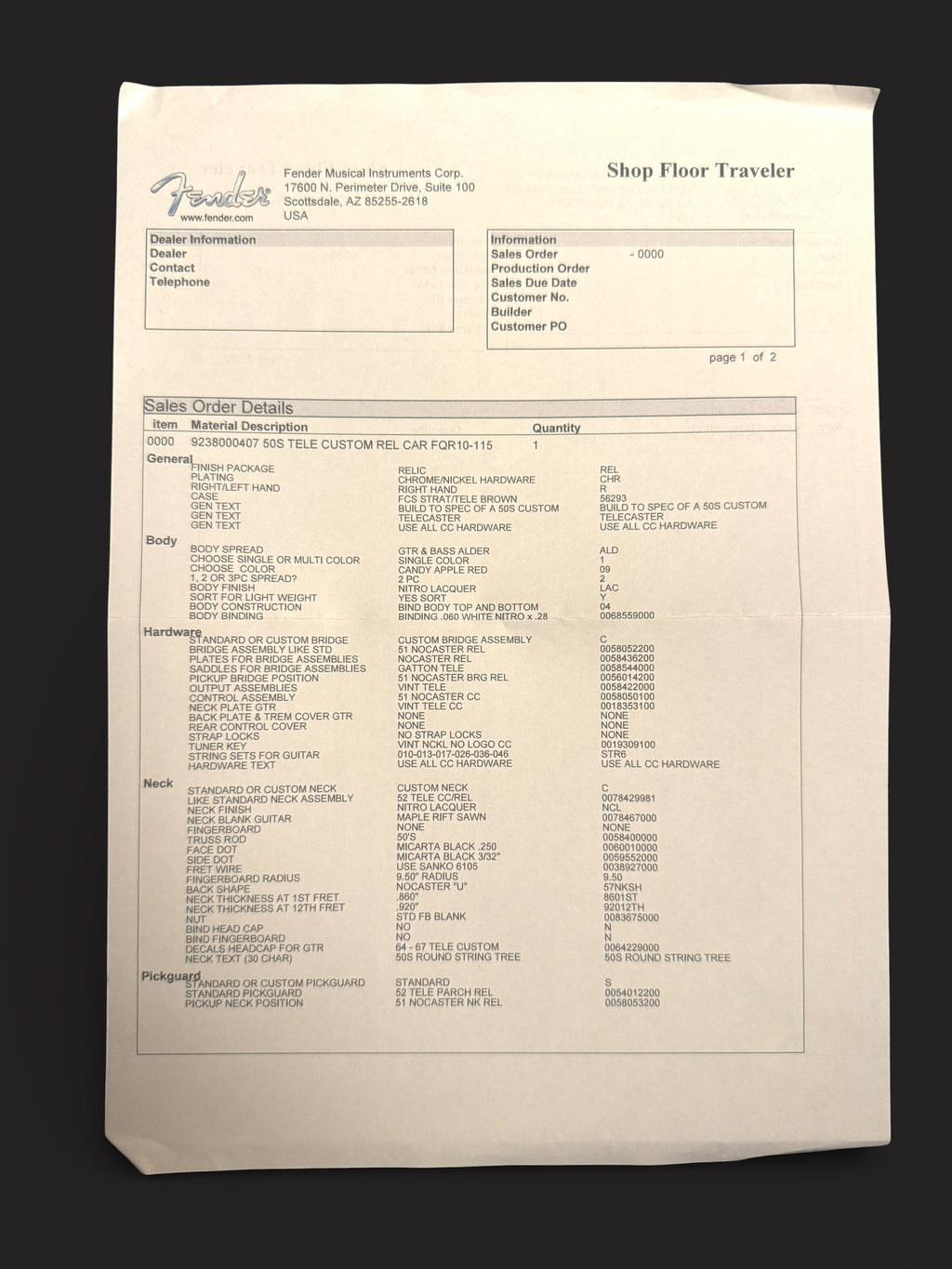 2010 Fender 50's Custom Telecaster Relic Candy Apple Red - Nocaster Pickups - 3,4kg