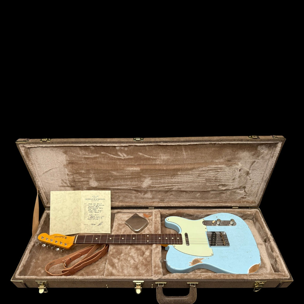 2025 Sobrich Golden Era 60s Tele aged Daphne Blue - Lollar Pickups