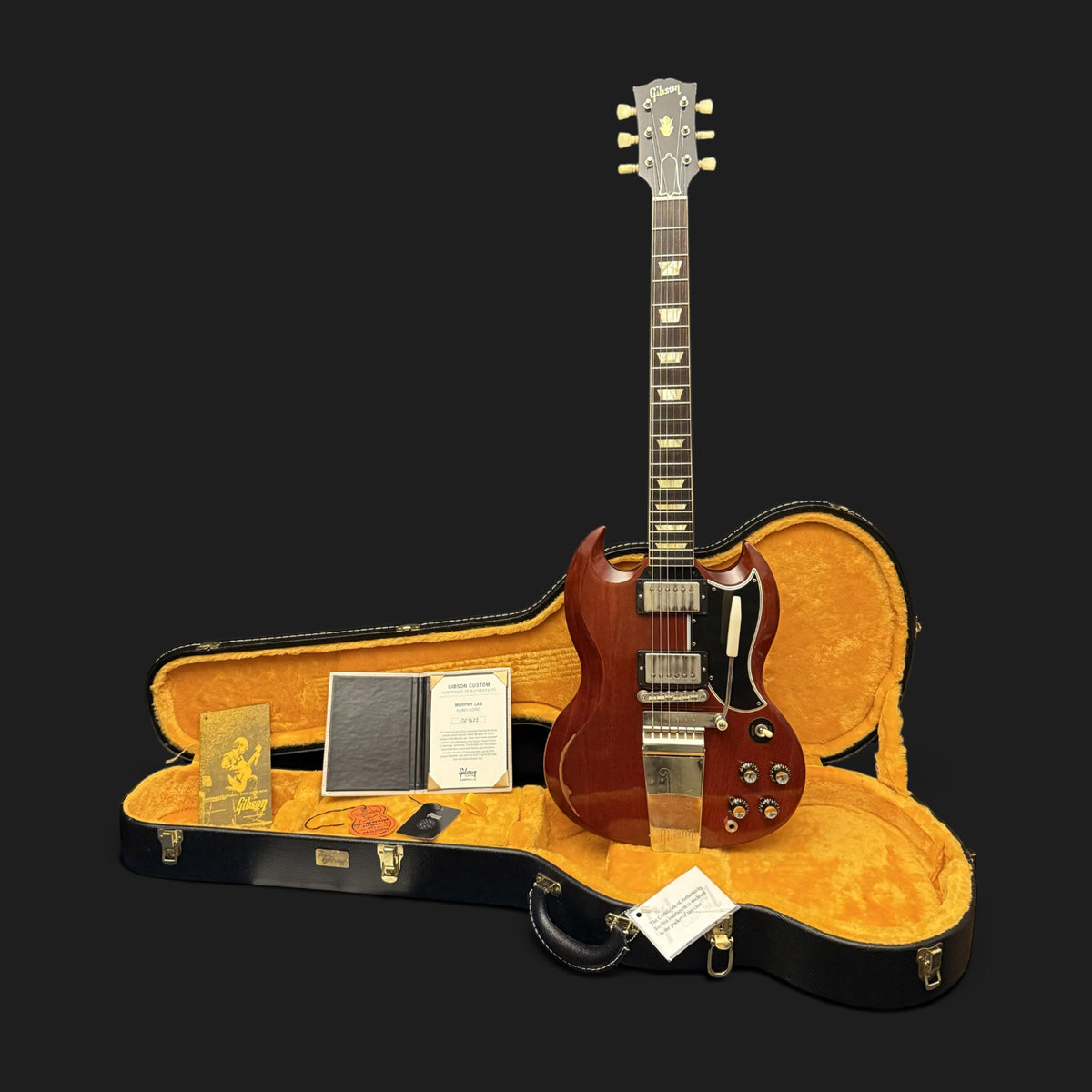 2021 Gibson Custom Shop 1964 SG Standard Reissue  Maestro Vibrola • Murphy Lab Heavy Aged • Faded Cherry • 3,3 kg