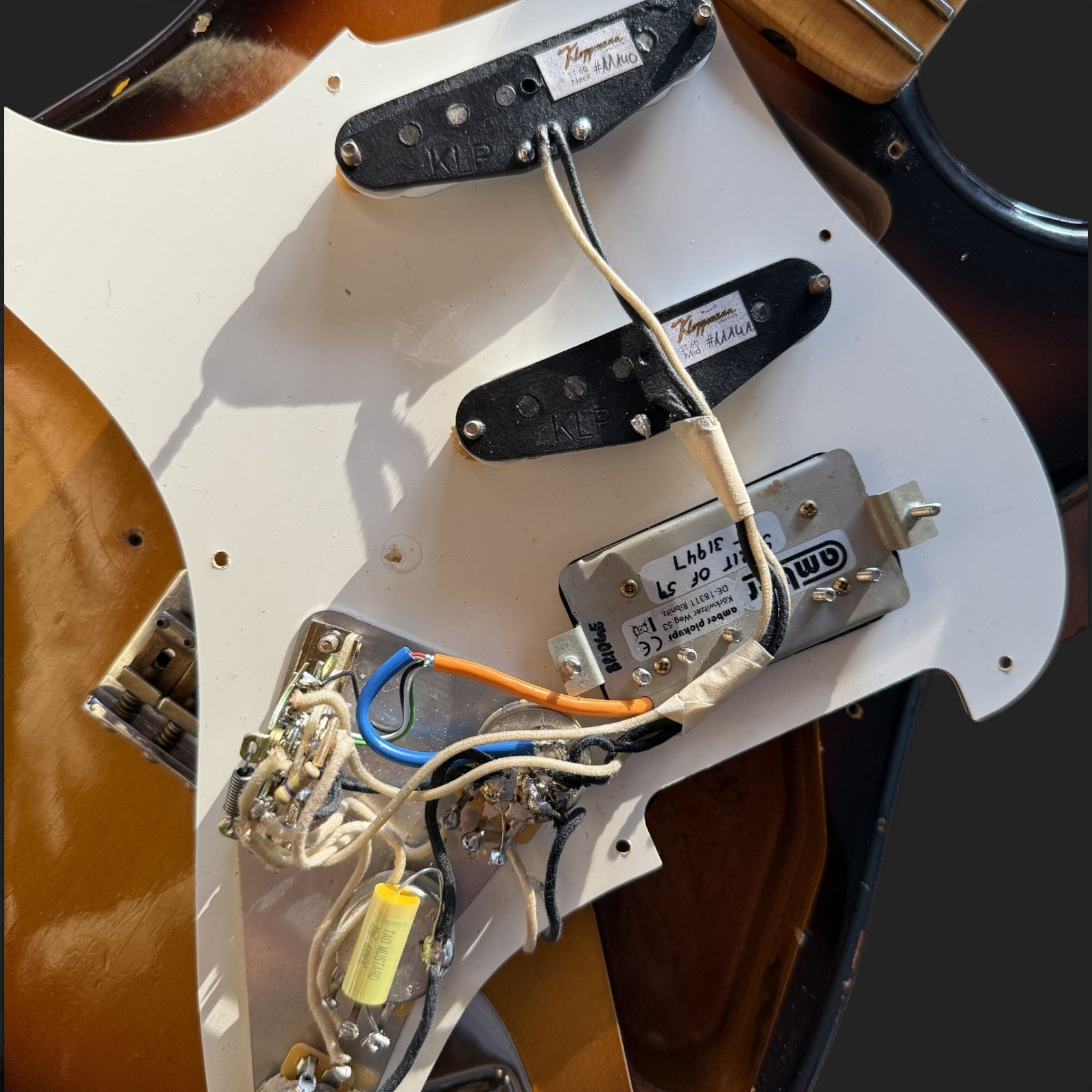 2021 Fender Custom Shop ‘58 Stratocaster Relic HSS – Faded Chocolate Sunburst -3,4kg -HSS/HSH/SSS Full Kit Kloppmann/Amber