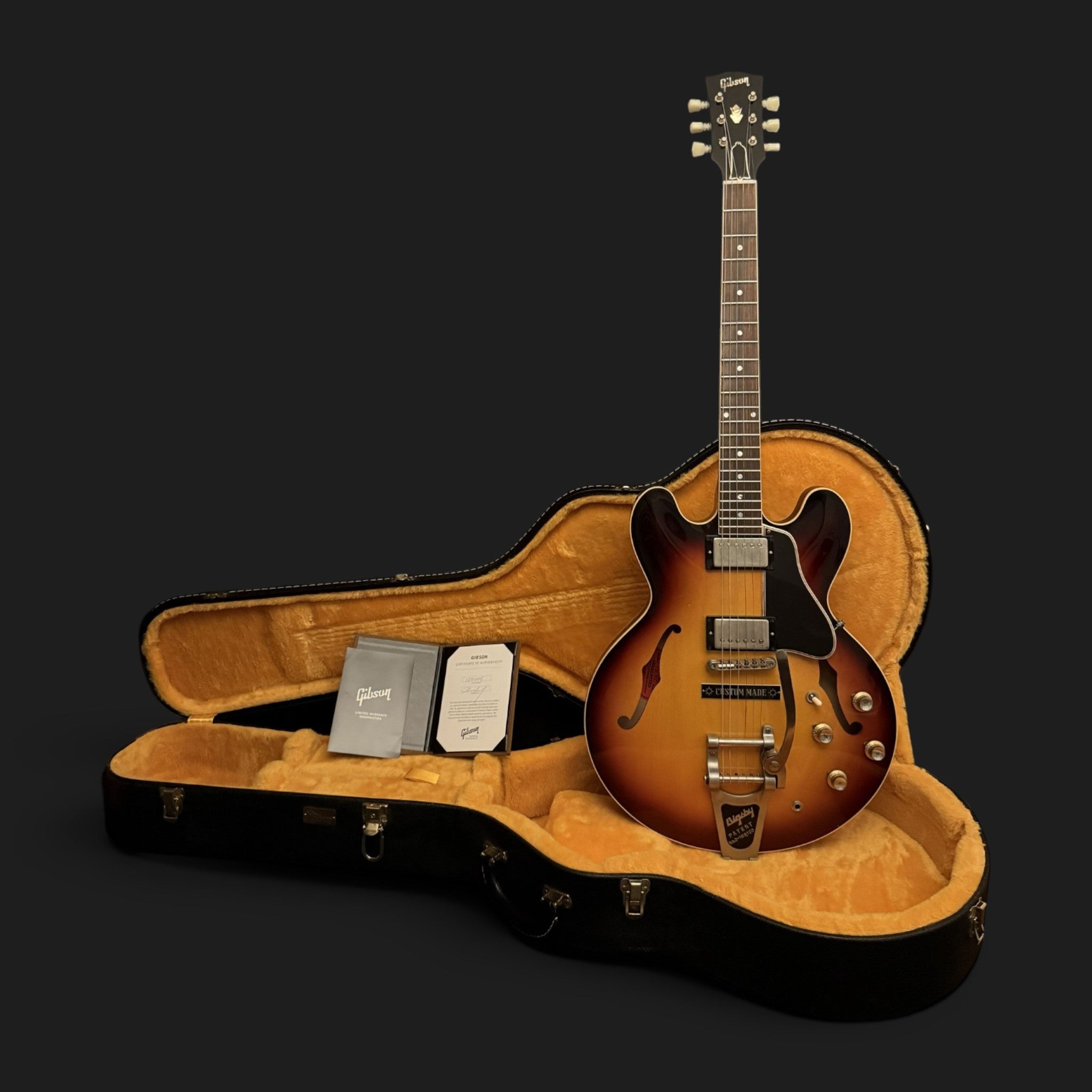 2022 Gibson Custom Shop 1961 ES-335 Reissue VOS • Factory Bigsby • Vintage Burst • Demo • 3,85 kg