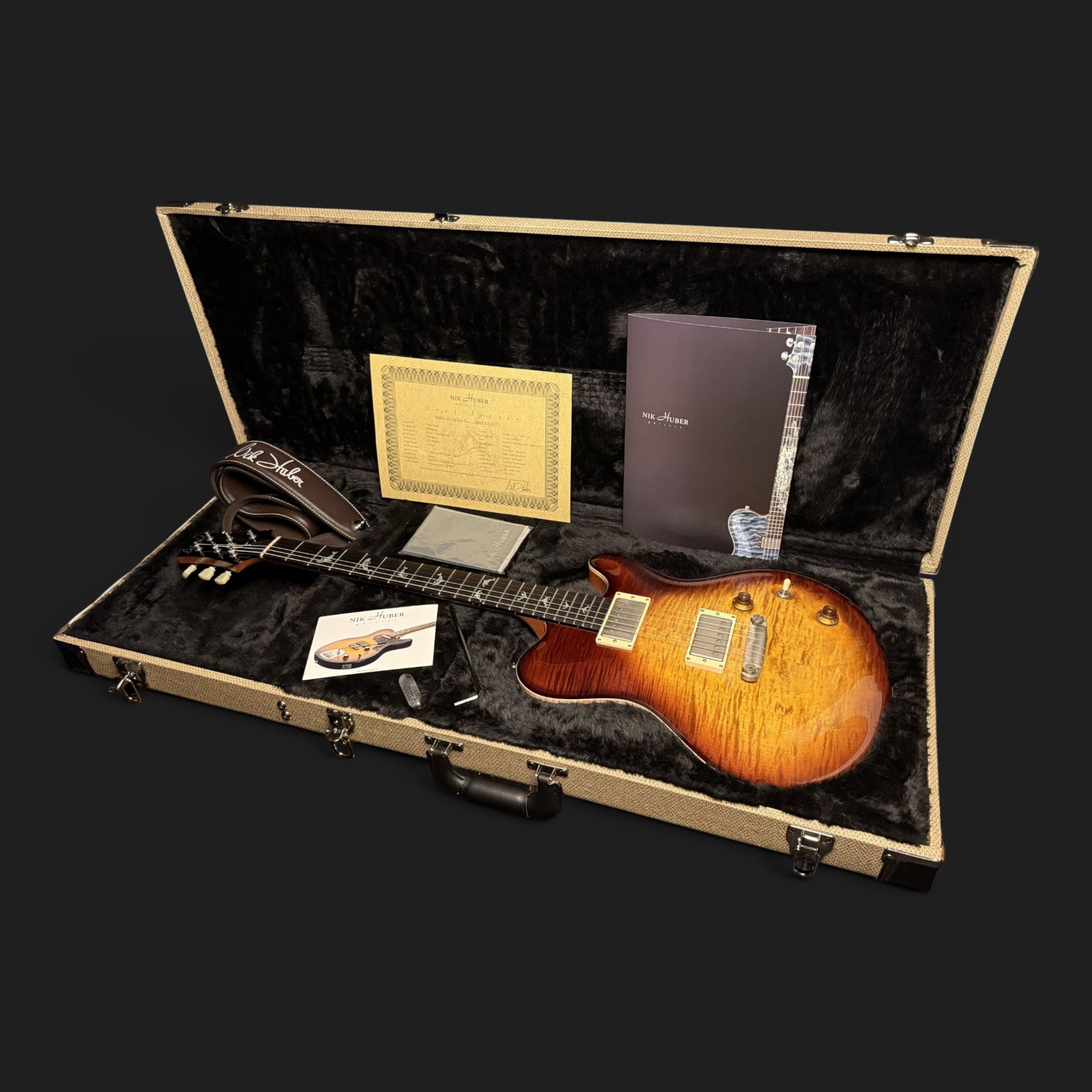 2024 Nik Huber Dolphin II - Made to Measure - Flametop Tobacco Burst High Gloss - 3,67kg - like new!
