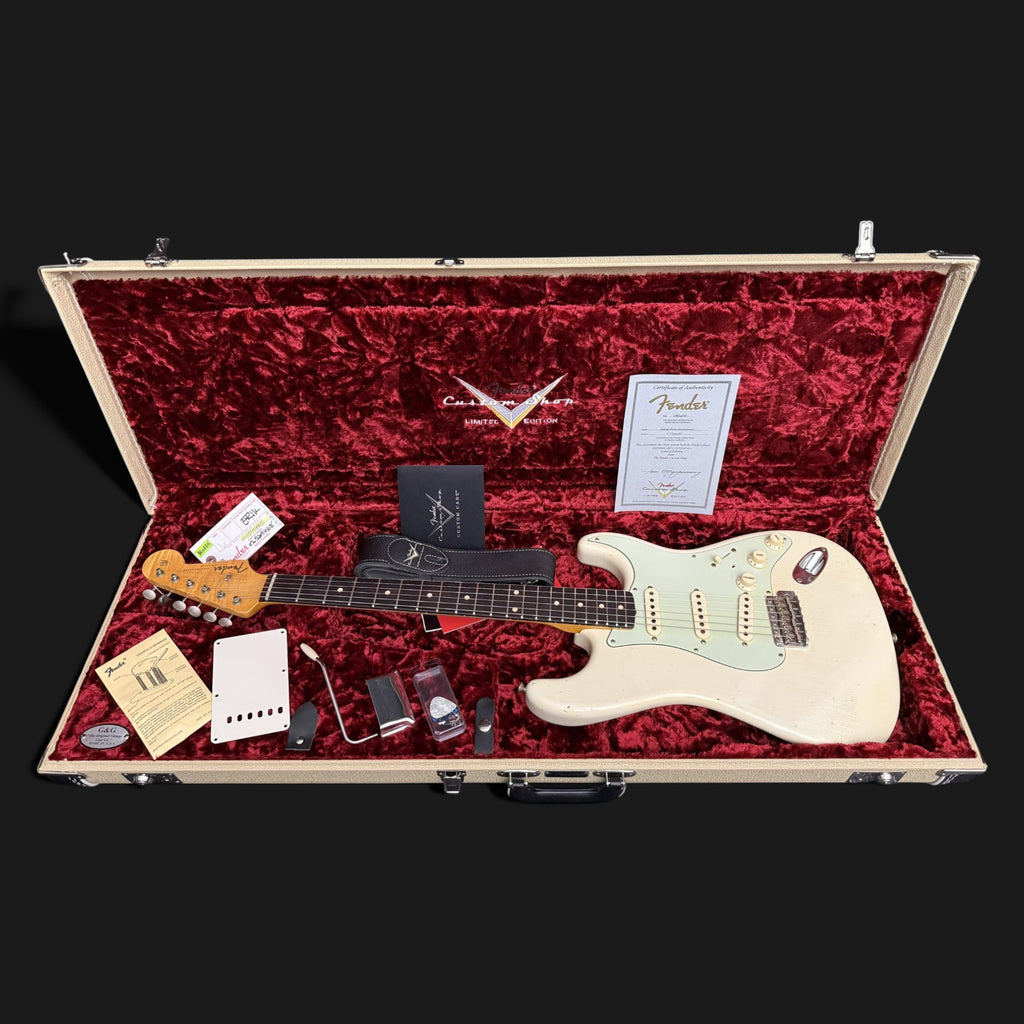 2016 Fender Custom Shop '59 Limited Stratocaster Journeyman Relic - Aged Olympic White - Poblano HW - AAA Flame Neck - 3,27kg
