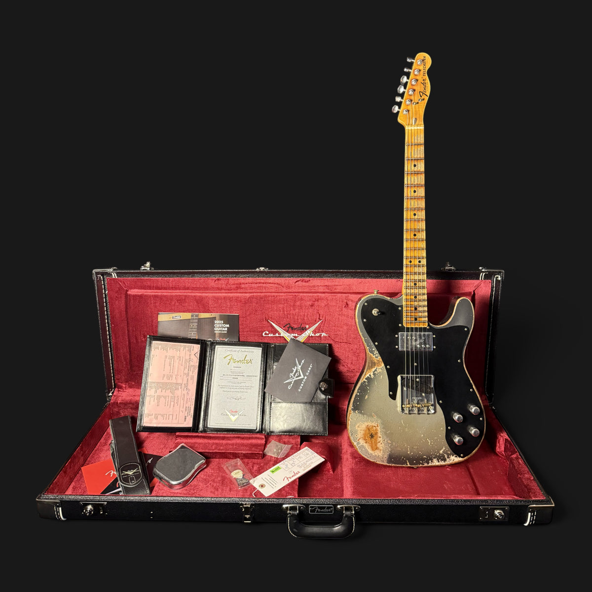 2026 Fender Custom Shop Limited Edition Telecaster Custom Super Heavy Relic • Aged Inca Silver with Aged Charcoal Frost Burst • CuNiFe Humbucker • 3,45 kg