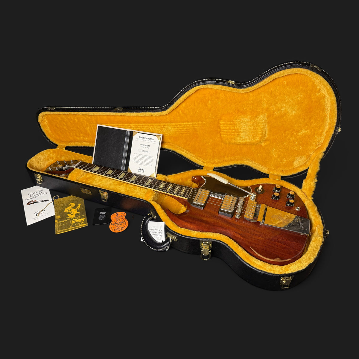 2021 Gibson Custom Shop 1964 SG Standard Reissue  Maestro Vibrola • Murphy Lab Heavy Aged • Faded Cherry • 3,3 kg