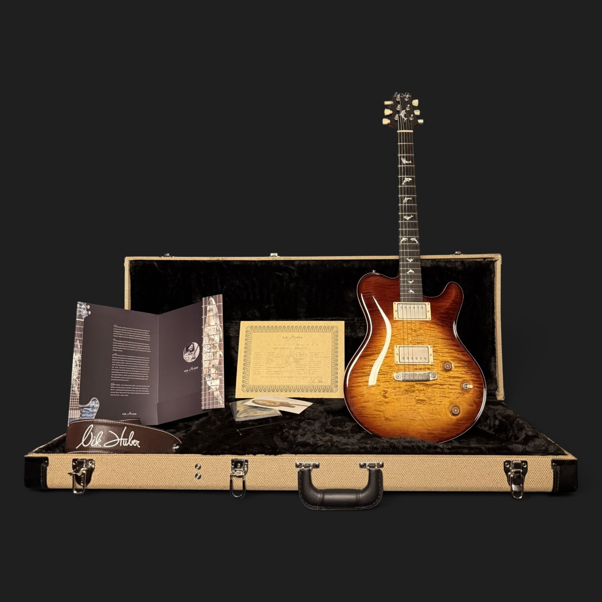 2024 Nik Huber Dolphin II - Made to Measure - Flametop Tobacco Burst High Gloss - 3,67kg - like new!