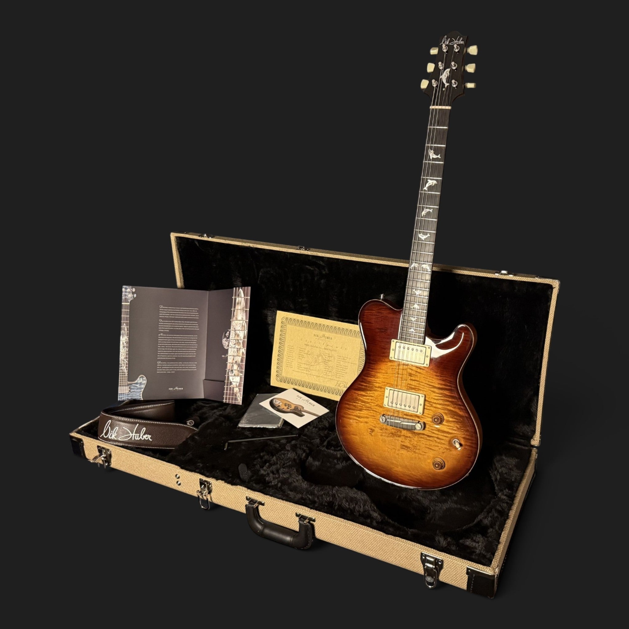 2024 Nik Huber Dolphin II - Made to Measure - Flametop Tobacco Burst High Gloss - 3,67kg - like new!
