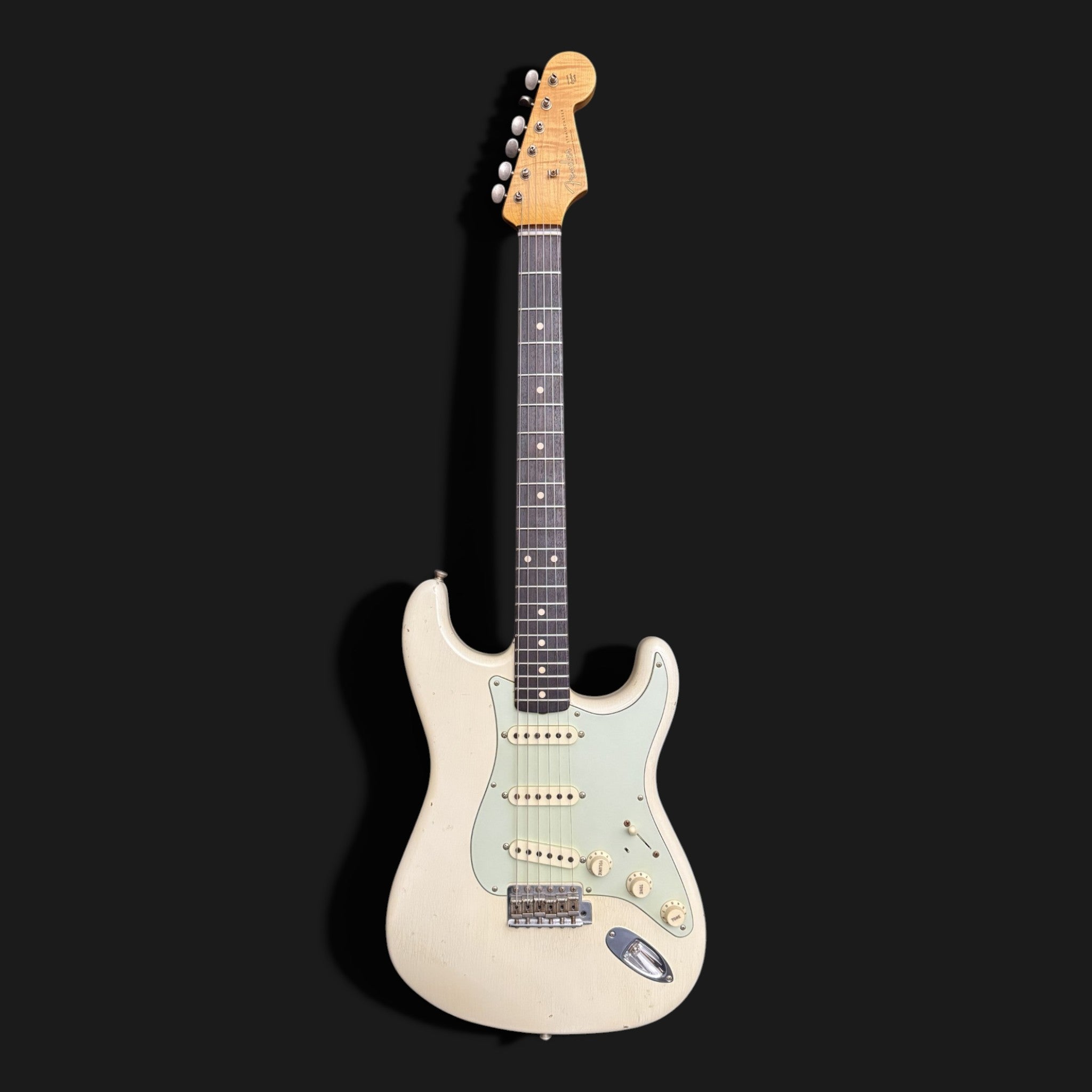2016 Fender Custom Shop '59 Limited Stratocaster Journeyman Relic - Aged Olympic White - Poblano HW - AAA Flame Neck - 3,27kg