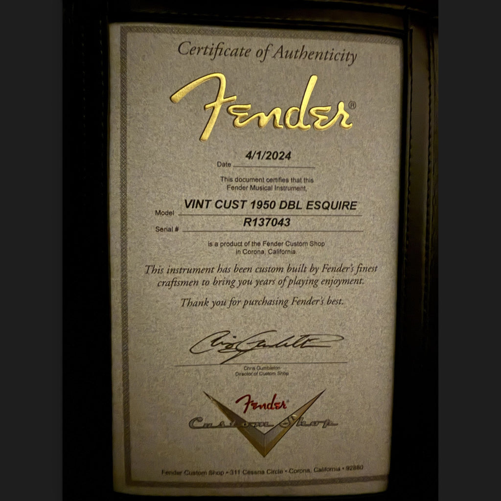 2024 Fender Custom Shop Vintage Custom 1950 Double Esquire – P90 Mod - Abby Ybarra Bridge Pickup