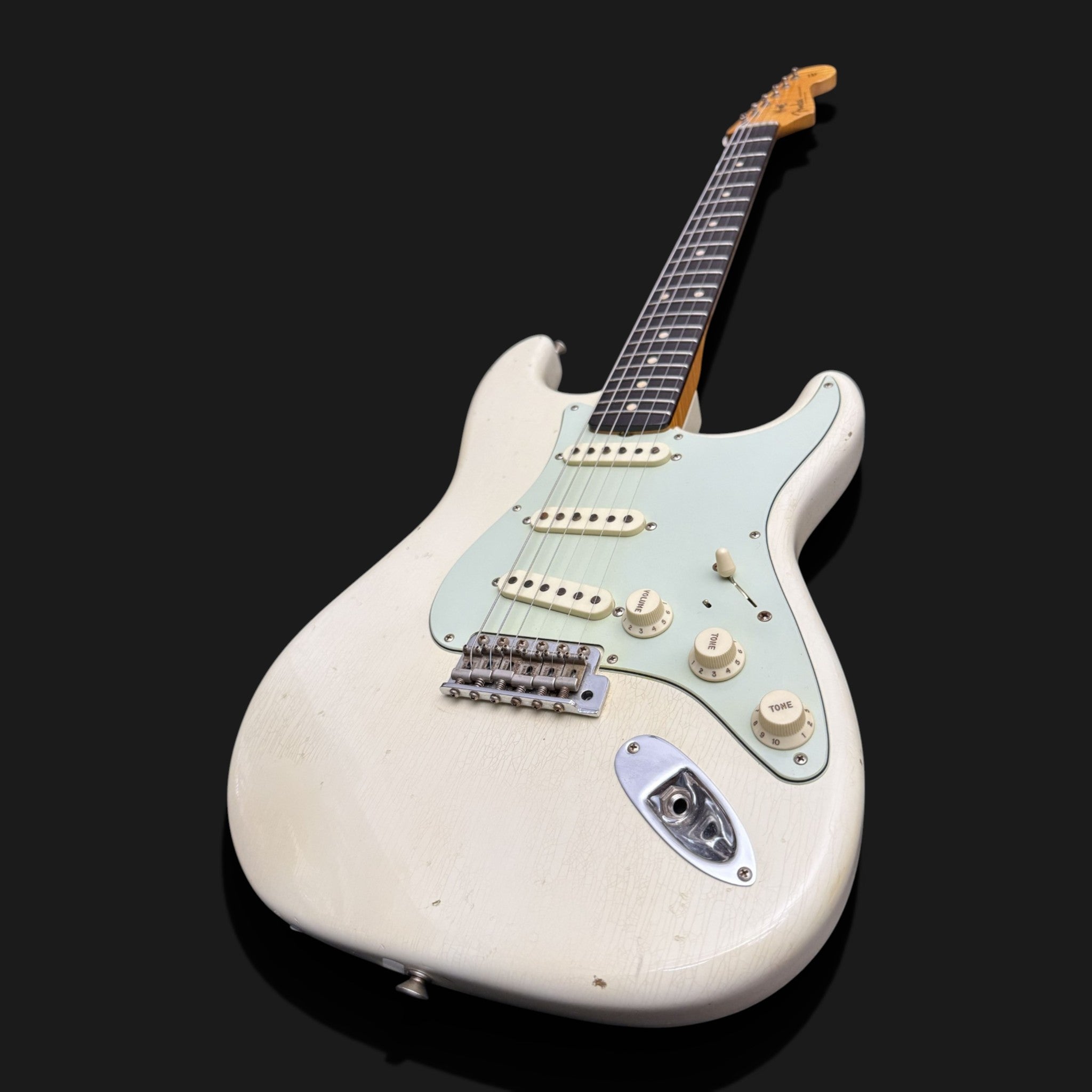 2016 Fender Custom Shop '59 Limited Stratocaster Journeyman Relic - Aged Olympic White - Poblano HW - AAA Flame Neck - 3,27kg