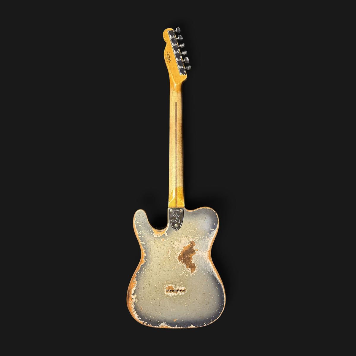 2026 Fender Custom Shop Limited Edition Telecaster Custom Super Heavy Relic • Aged Inca Silver with Aged Charcoal Frost Burst • CuNiFe Humbucker • 3,45 kg