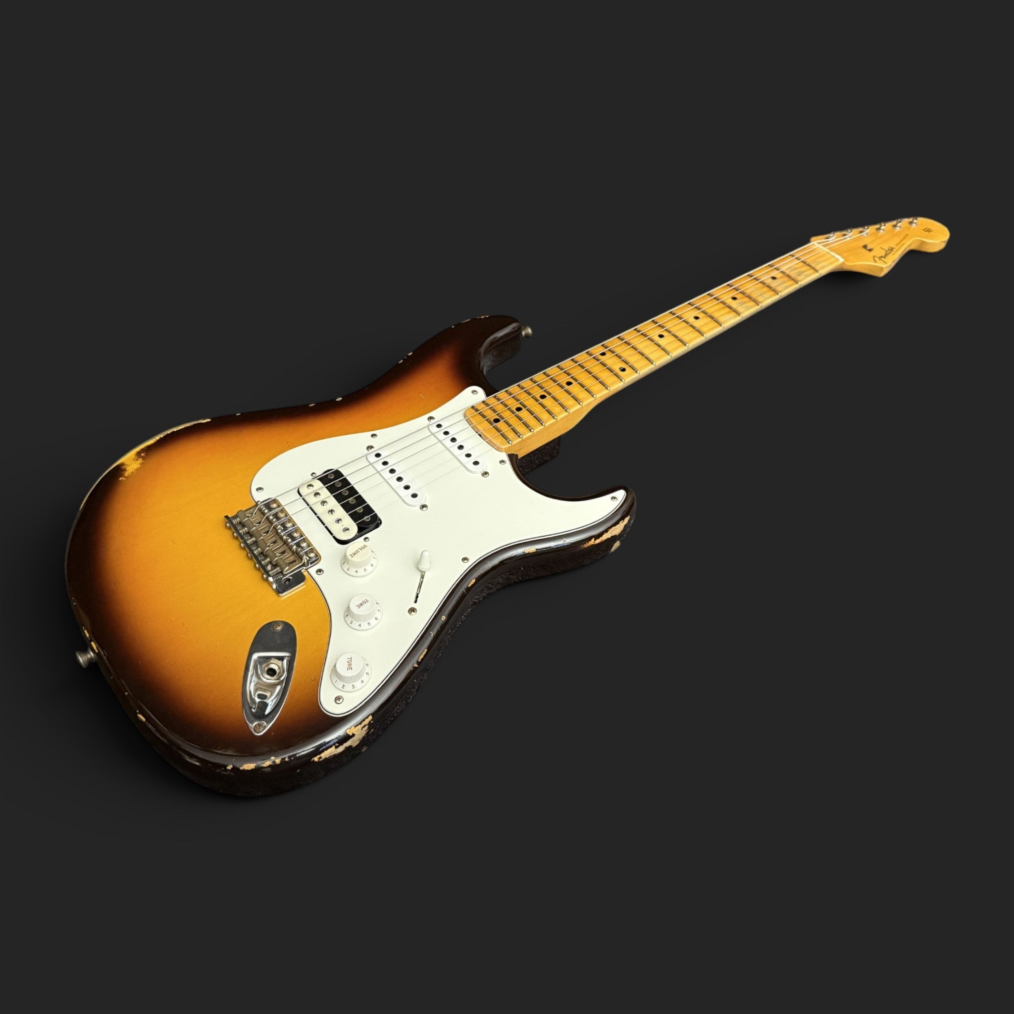 2021 Fender Custom Shop ‘58 Stratocaster Relic HSS – Faded Chocolate Sunburst -3,4kg -HSS/HSH/SSS Full Kit Kloppmann/Amber