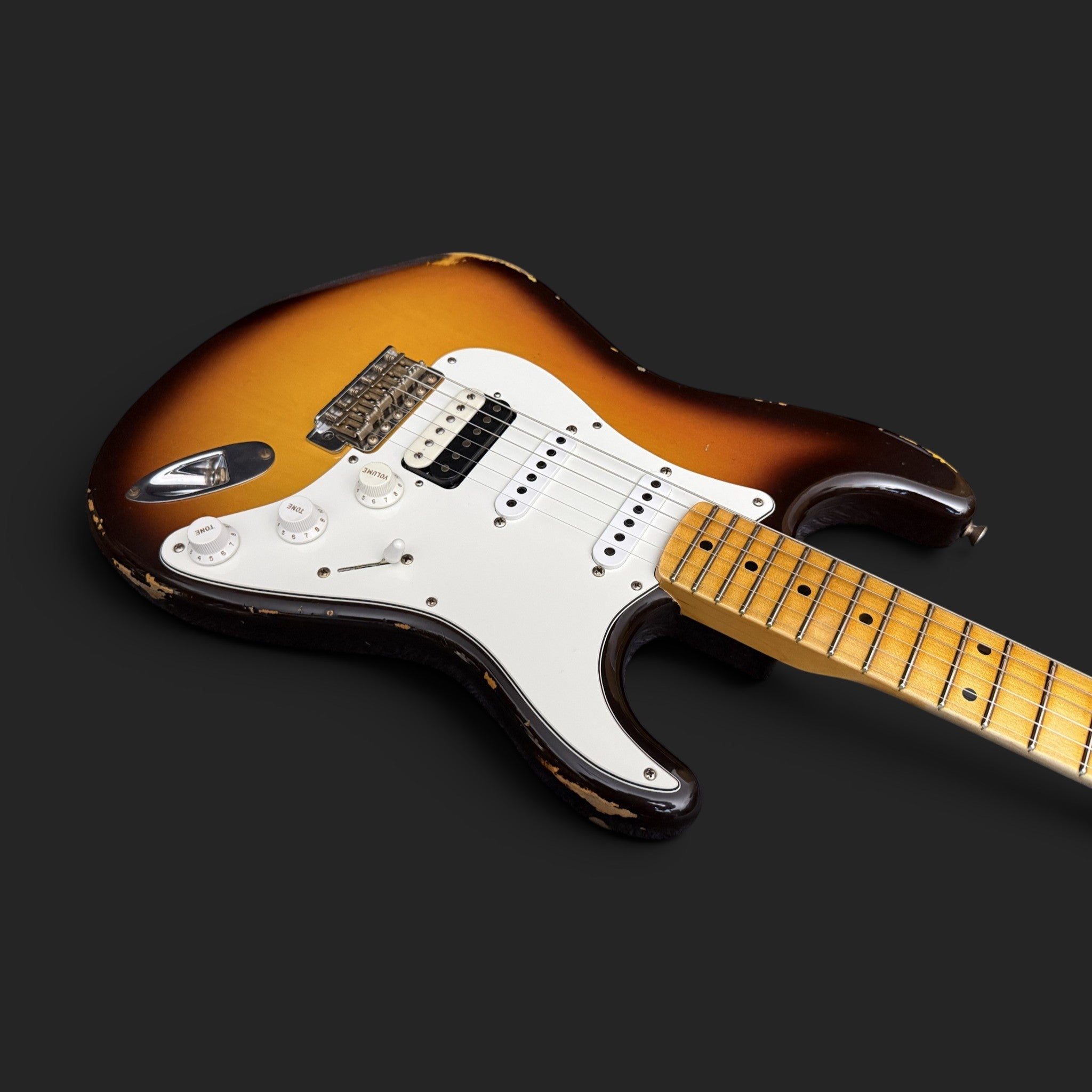 2021 Fender Custom Shop ‘58 Stratocaster Relic HSS – Faded Chocolate Sunburst -3,4kg -HSS/HSH/SSS Full Kit Kloppmann/Amber