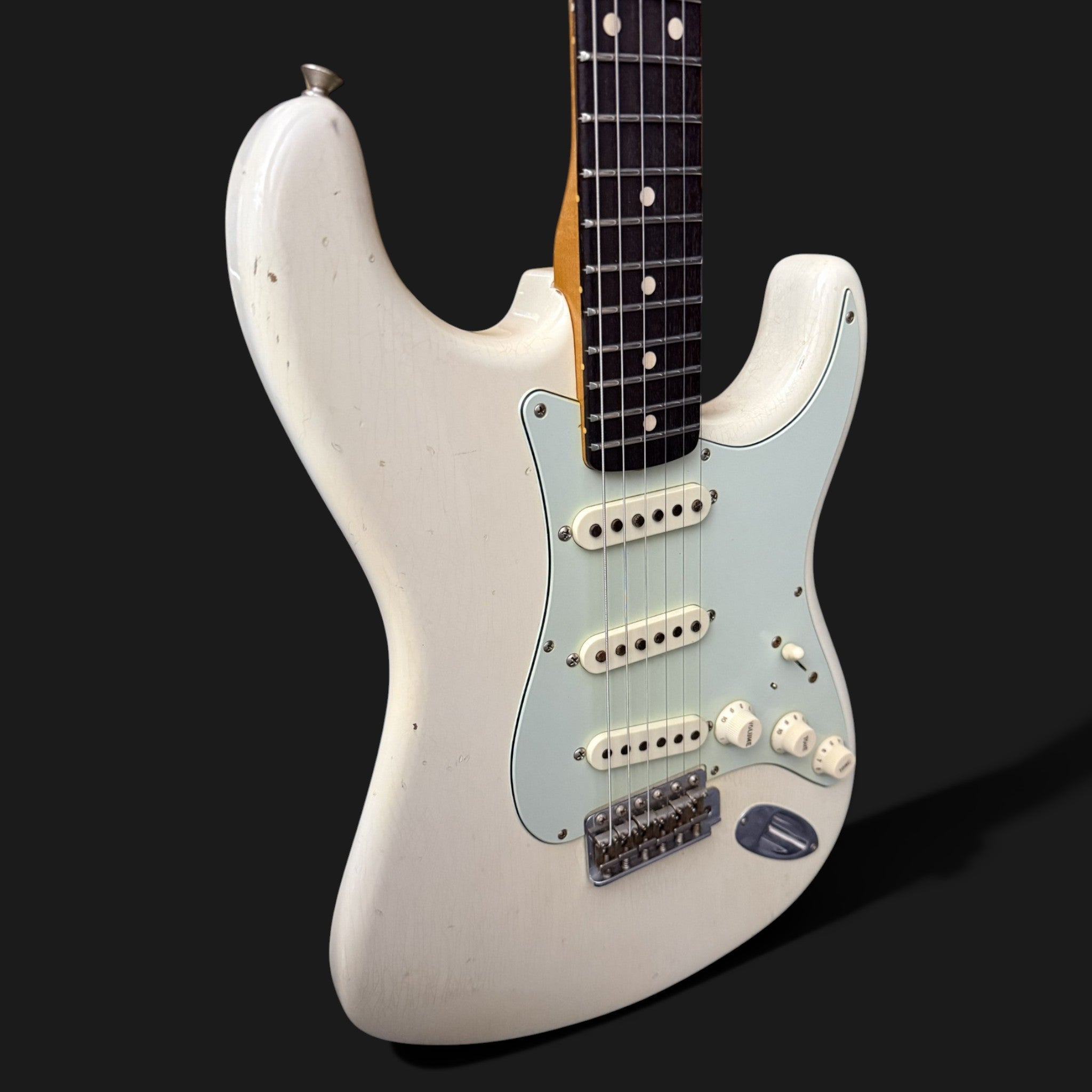 2016 Fender Custom Shop '59 Limited Stratocaster Journeyman Relic - Aged Olympic White - Poblano HW - AAA Flame Neck - 3,27kg