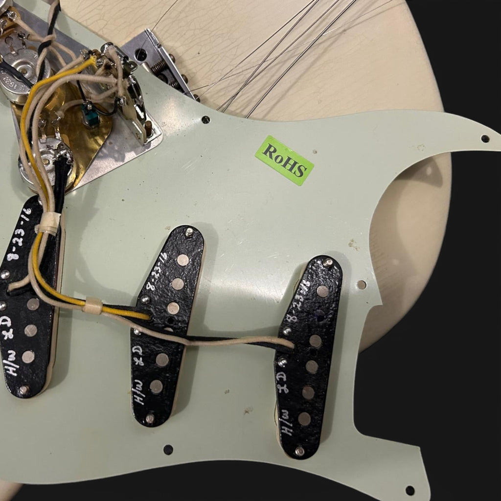 2016 Fender Custom Shop '59 Limited Stratocaster Journeyman Relic - Aged Olympic White - Poblano HW - AAA Flame Neck - 3,27kg