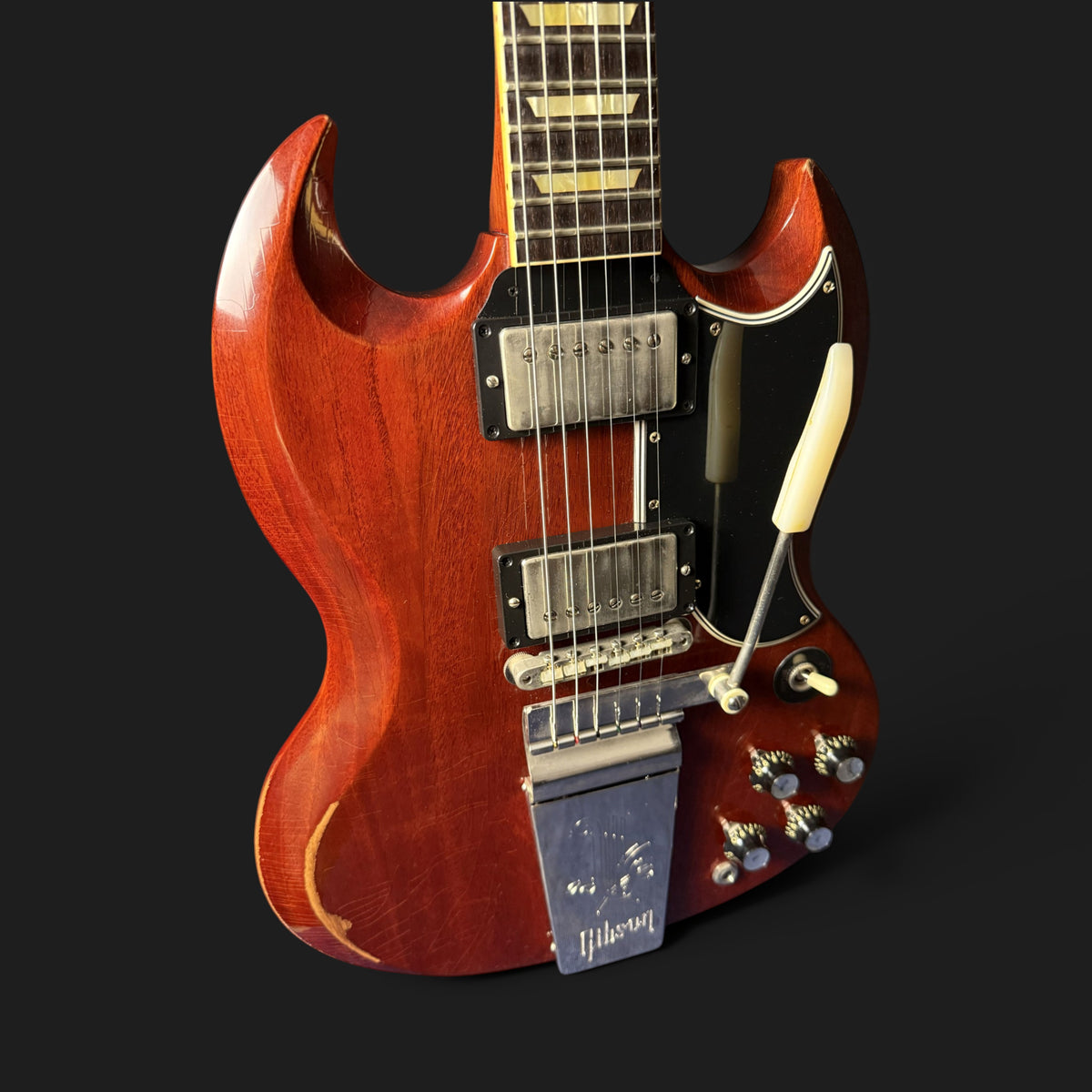 2021 Gibson Custom Shop 1964 SG Standard Reissue  Maestro Vibrola • Murphy Lab Heavy Aged • Faded Cherry • 3,3 kg