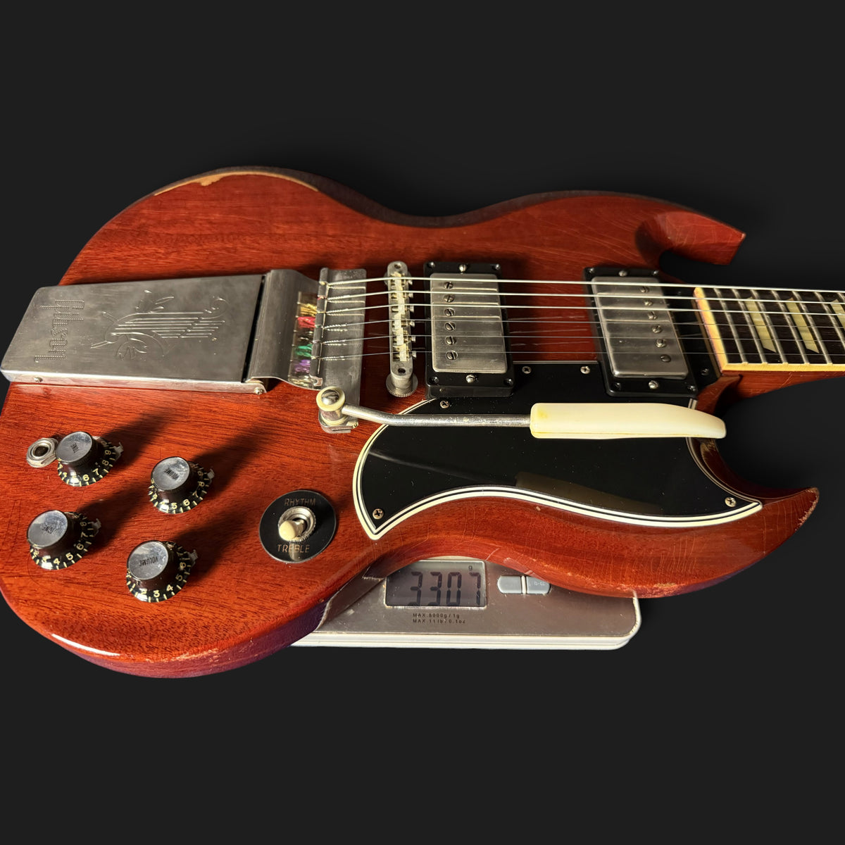2021 Gibson Custom Shop 1964 SG Standard Reissue  Maestro Vibrola • Murphy Lab Heavy Aged • Faded Cherry • 3,3 kg
